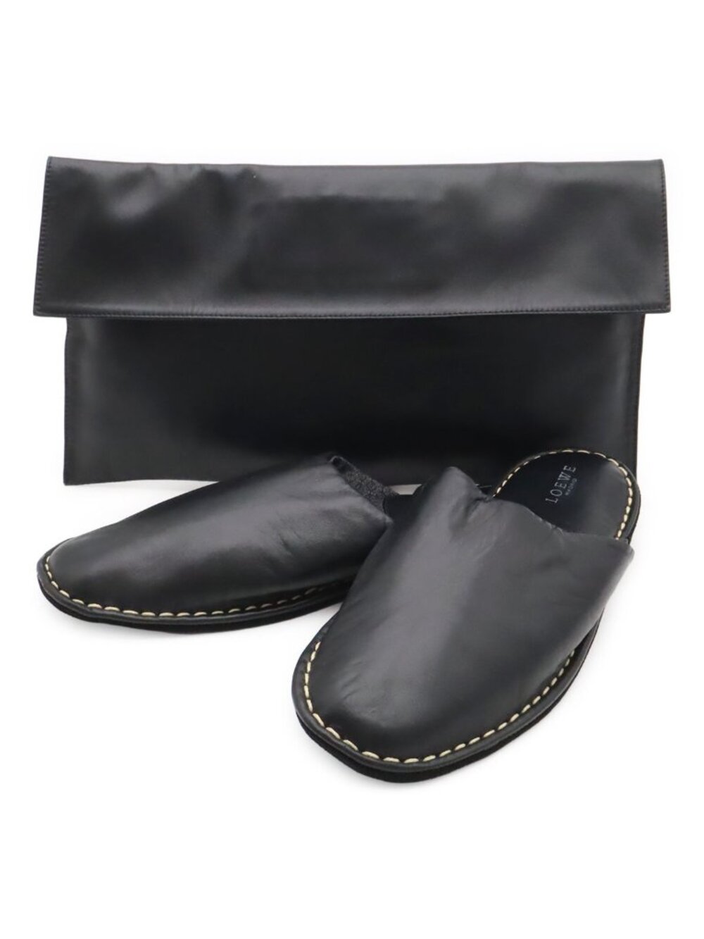 Loewe Slippers Room Shoes Indoor Leather Black 39